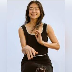 NWT Amour Vert 100% Organic Cotton Alizee Skirt, Medium, Black